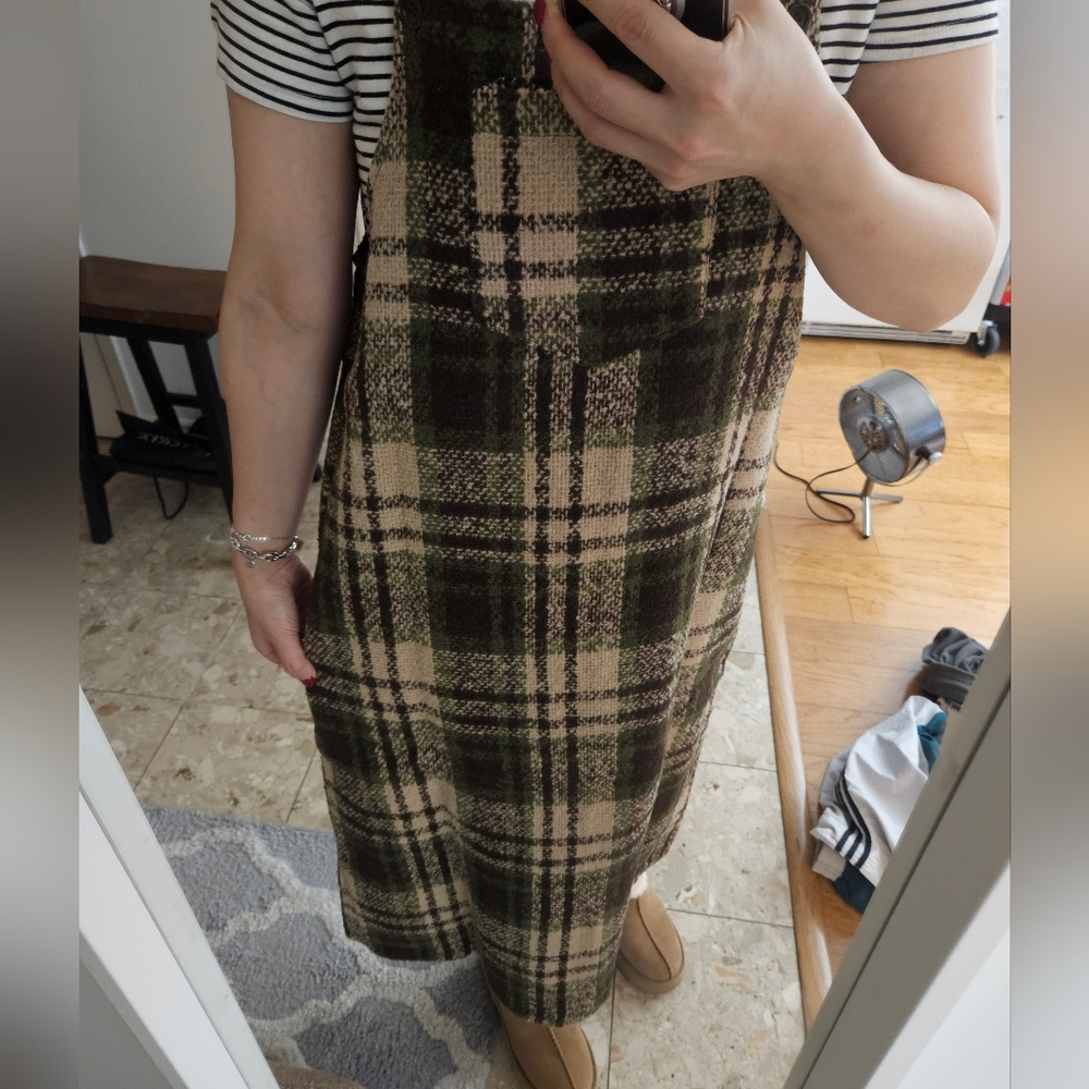 Check patterned wool strap dress - Picture 2 of 7
